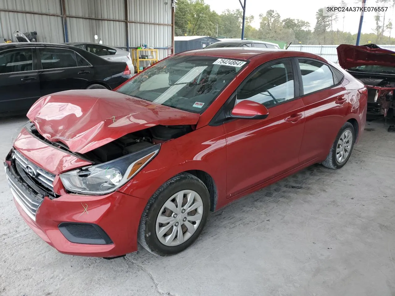 2019 Hyundai Accent Se VIN: 3KPC24A37KE076557 Lot: 75424864