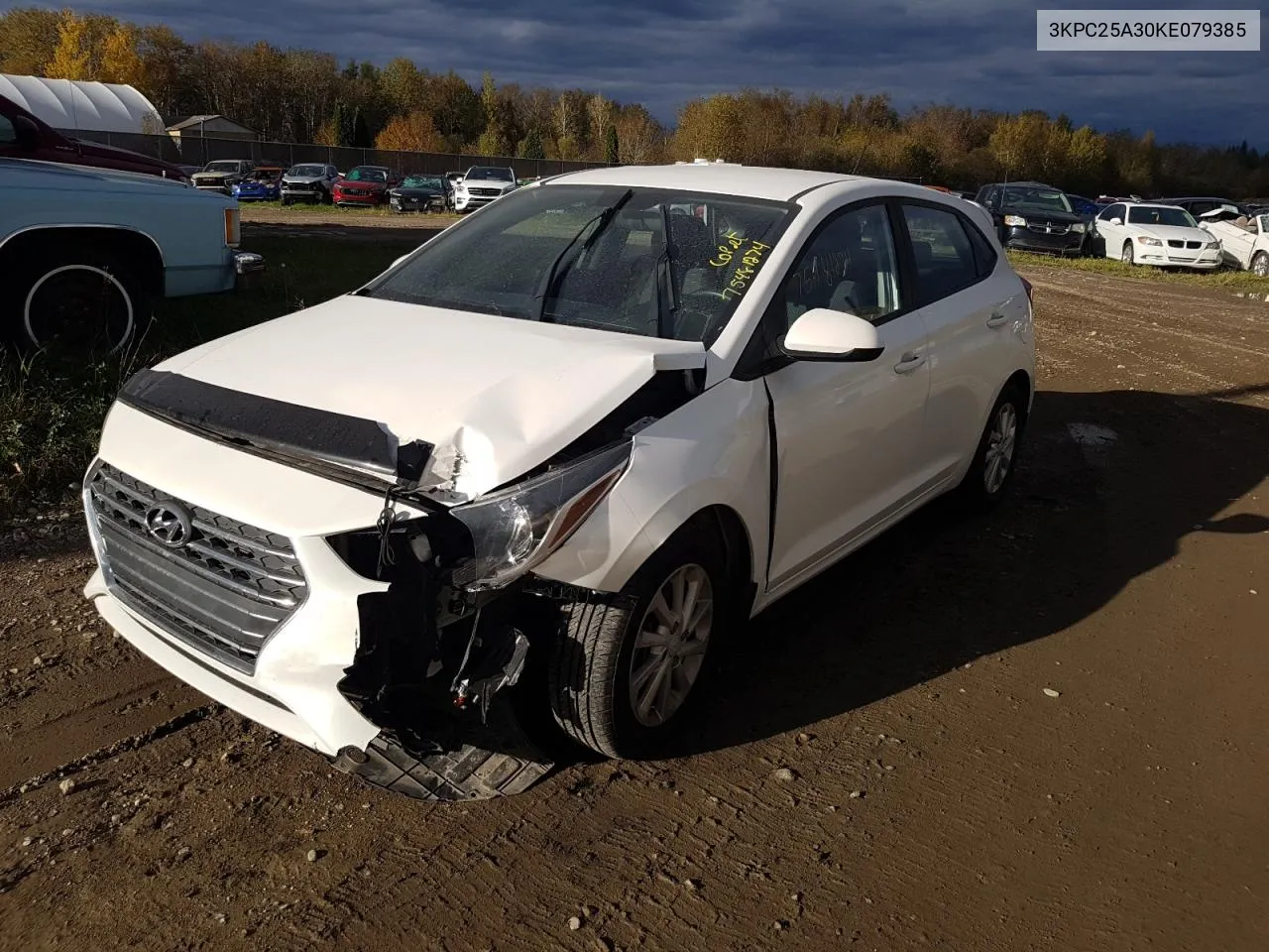 2019 Hyundai Accent Se VIN: 3KPC25A30KE079385 Lot: 75481274