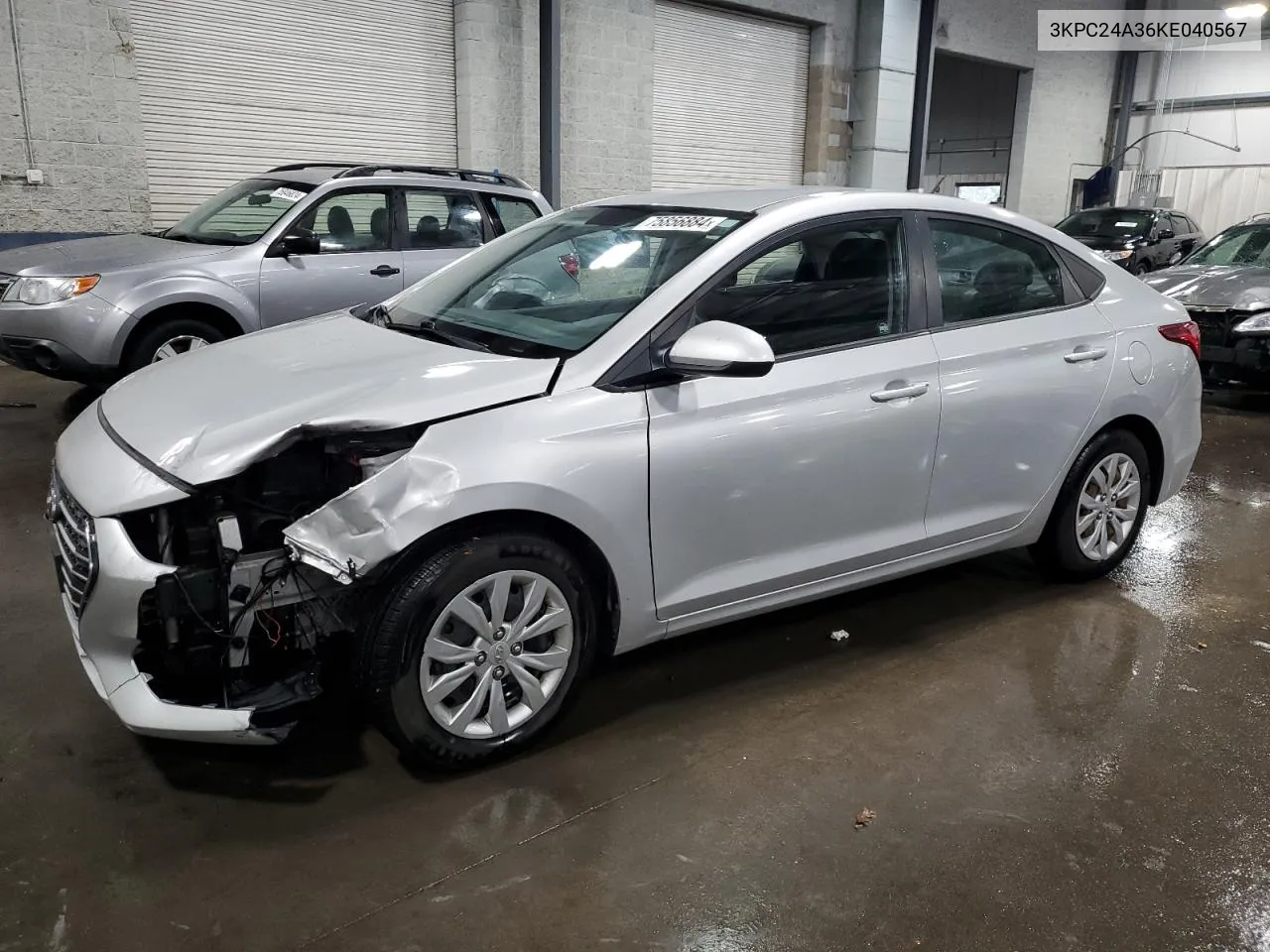 2019 Hyundai Accent Se VIN: 3KPC24A36KE040567 Lot: 75856884