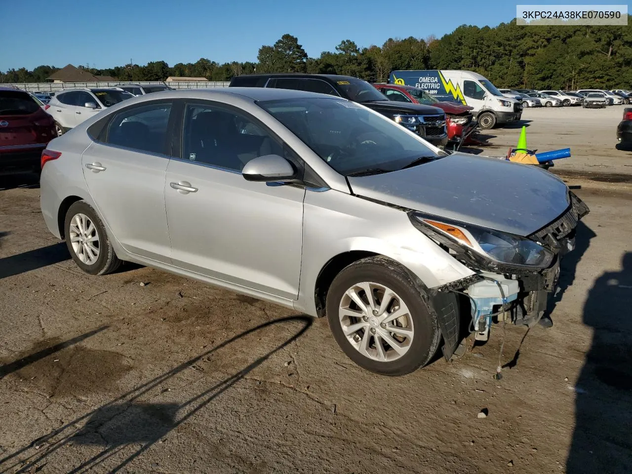 2019 Hyundai Accent Se VIN: 3KPC24A38KE070590 Lot: 76260934