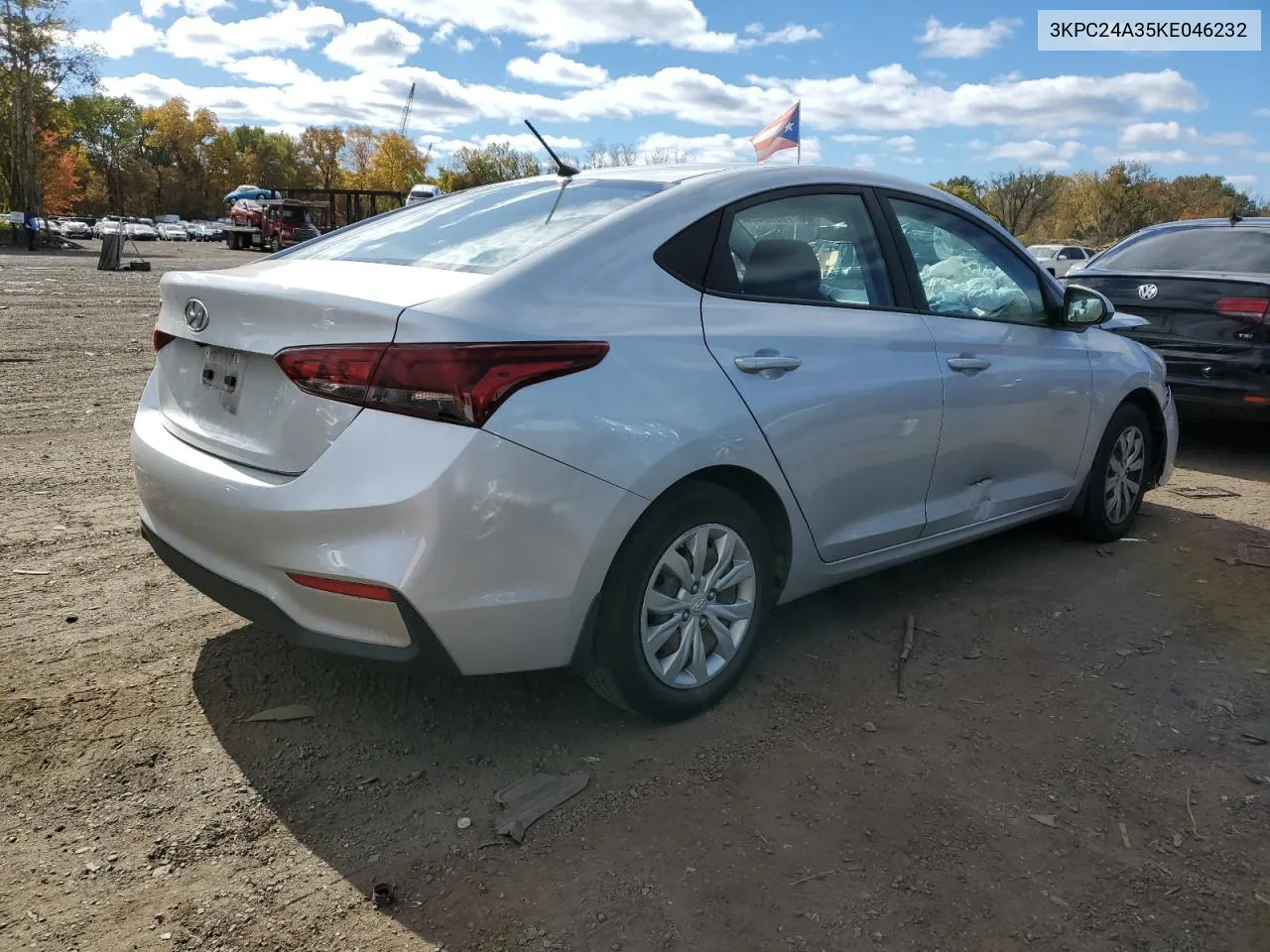 2019 Hyundai Accent Se VIN: 3KPC24A35KE046232 Lot: 76289444