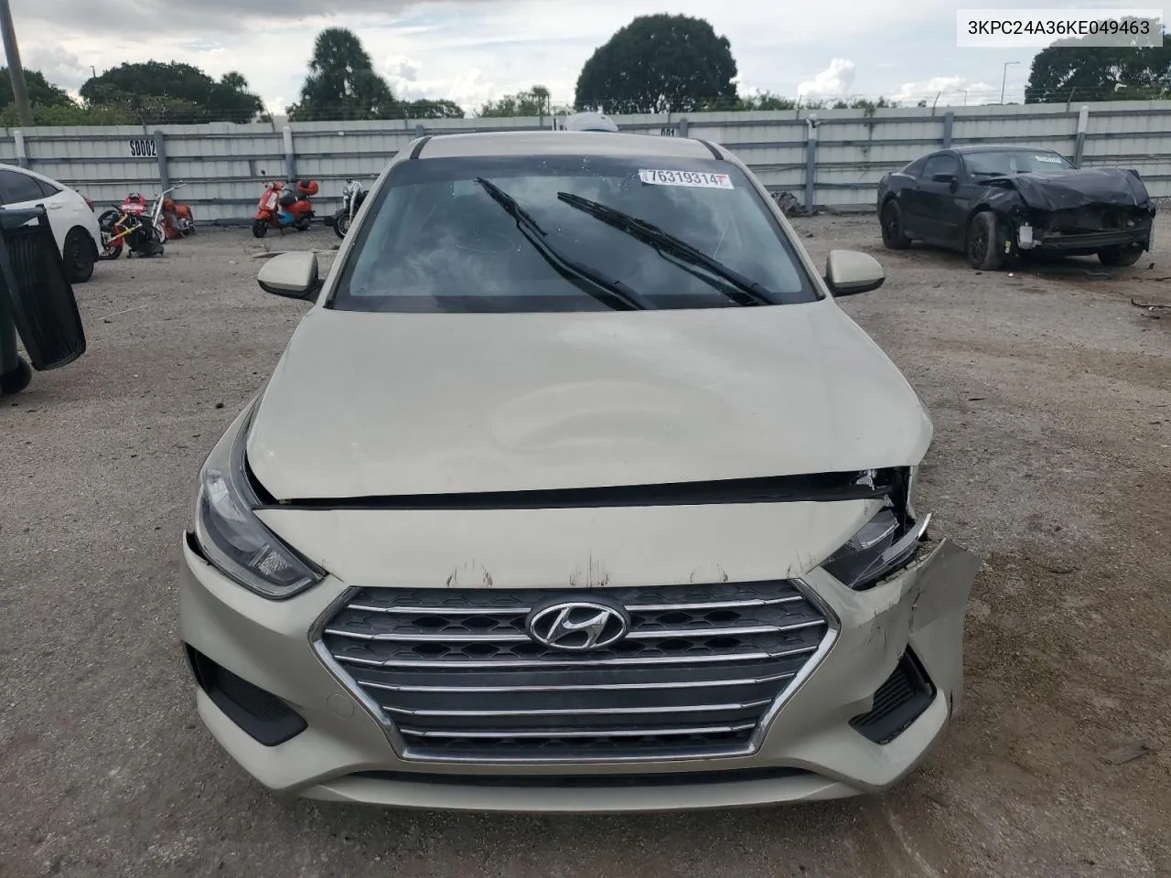 2019 Hyundai Accent Se VIN: 3KPC24A36KE049463 Lot: 76319314