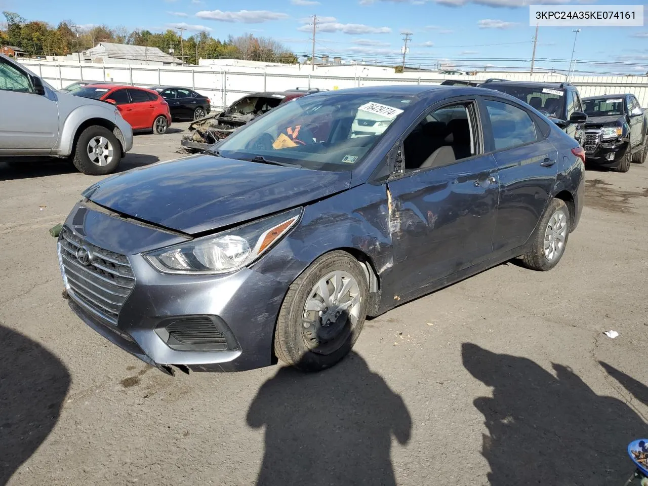 2019 Hyundai Accent Se VIN: 3KPC24A35KE074161 Lot: 76479774