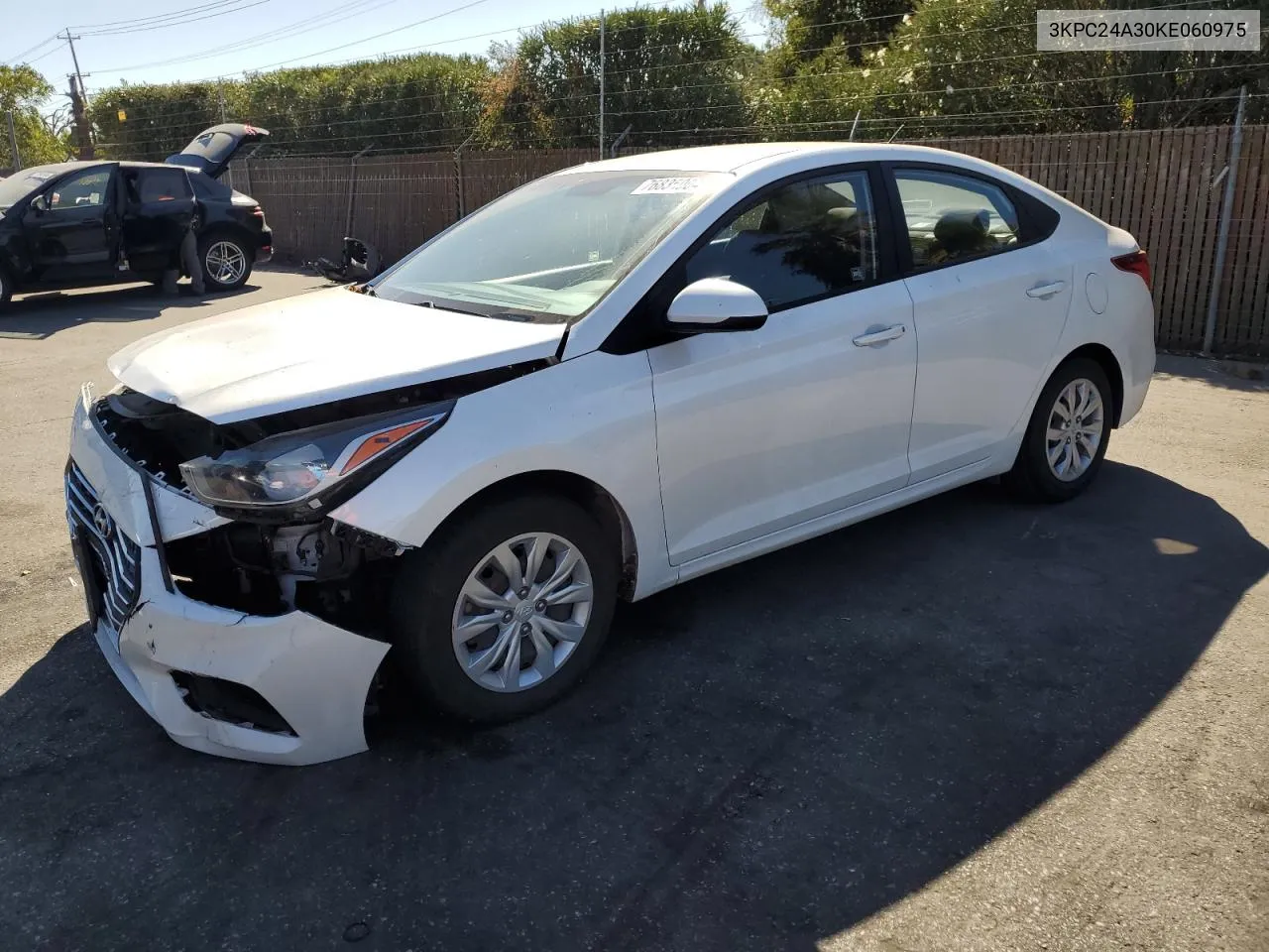 2019 Hyundai Accent Se VIN: 3KPC24A30KE060975 Lot: 76835004