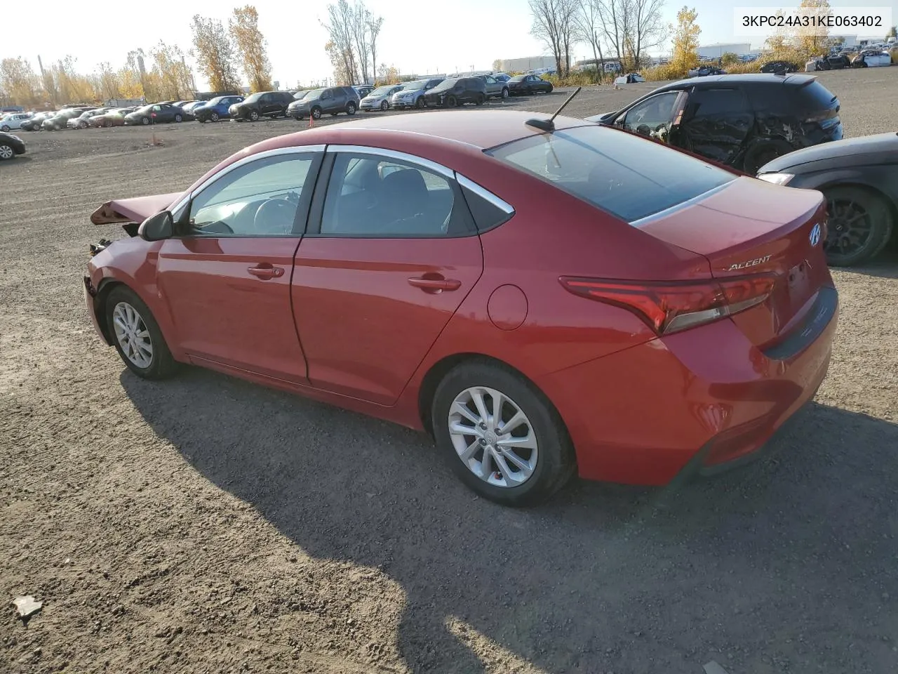 2019 Hyundai Accent Se VIN: 3KPC24A31KE063402 Lot: 76991814