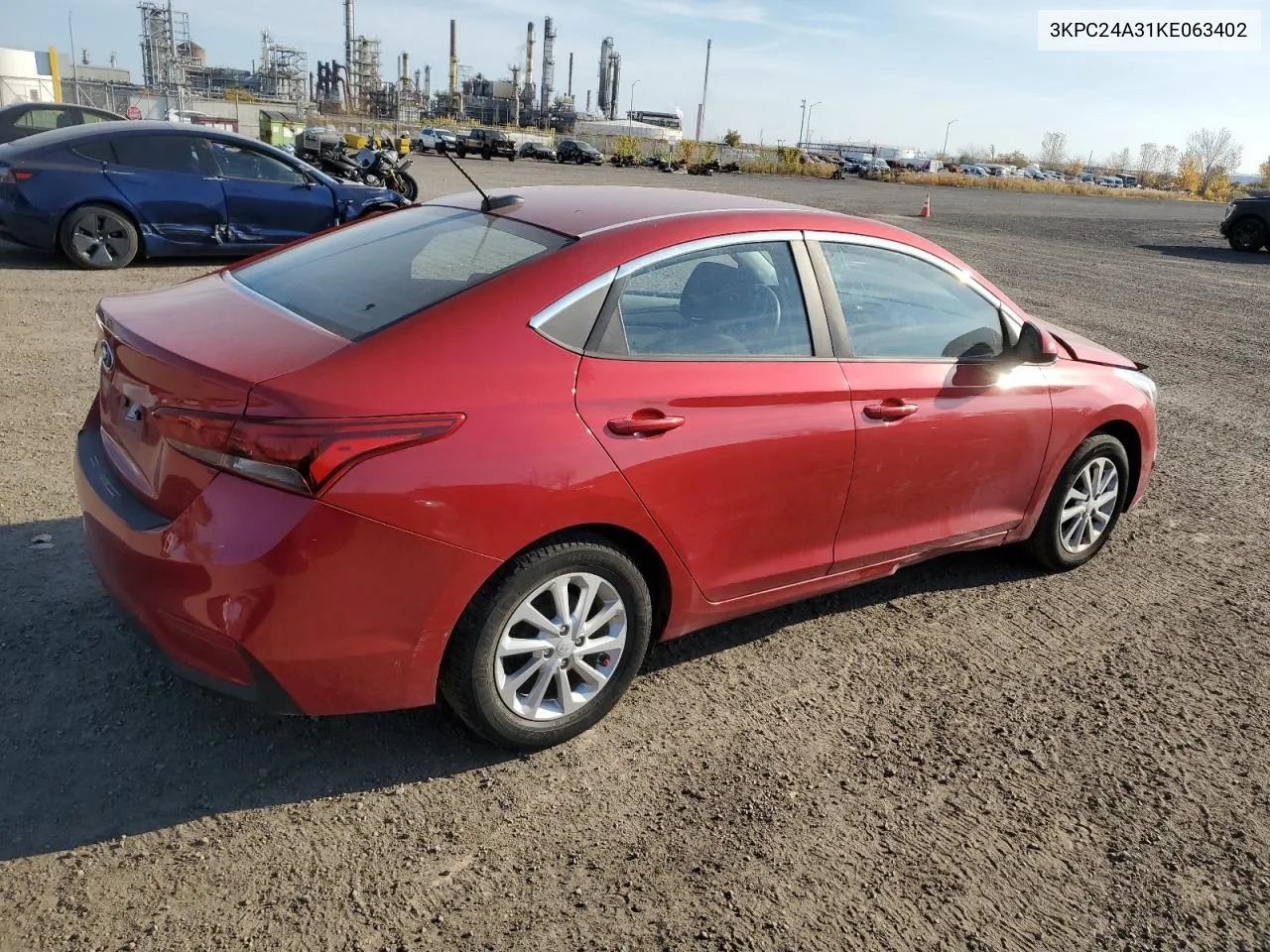 2019 Hyundai Accent Se VIN: 3KPC24A31KE063402 Lot: 76991814