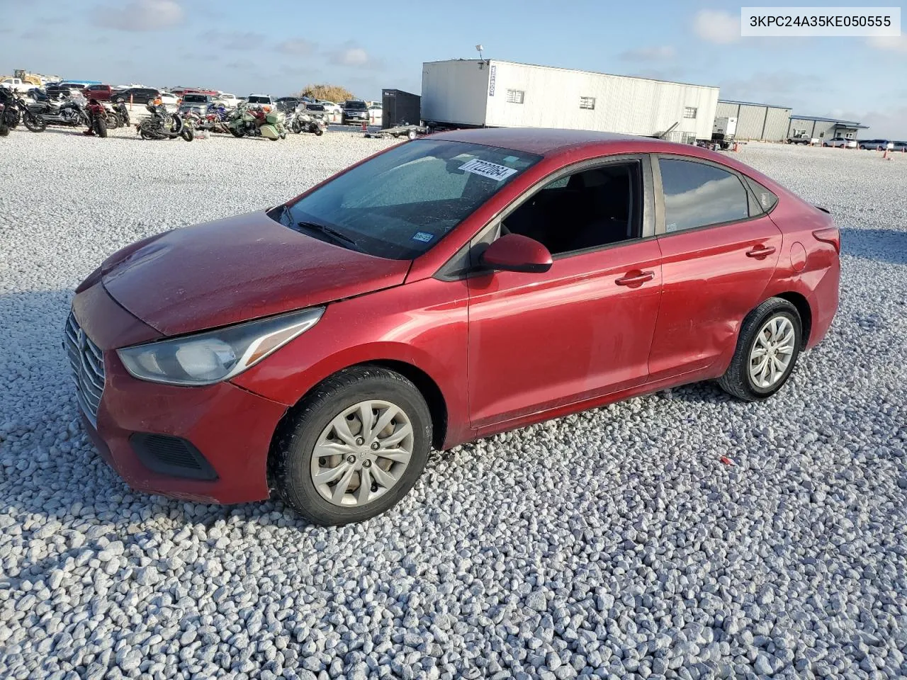 2019 Hyundai Accent Se VIN: 3KPC24A35KE050555 Lot: 77222064