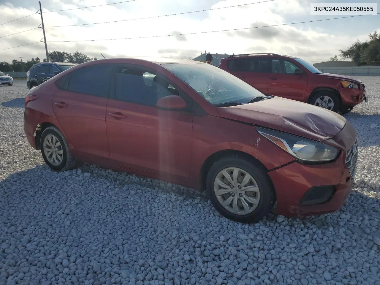 2019 Hyundai Accent Se VIN: 3KPC24A35KE050555 Lot: 77222064