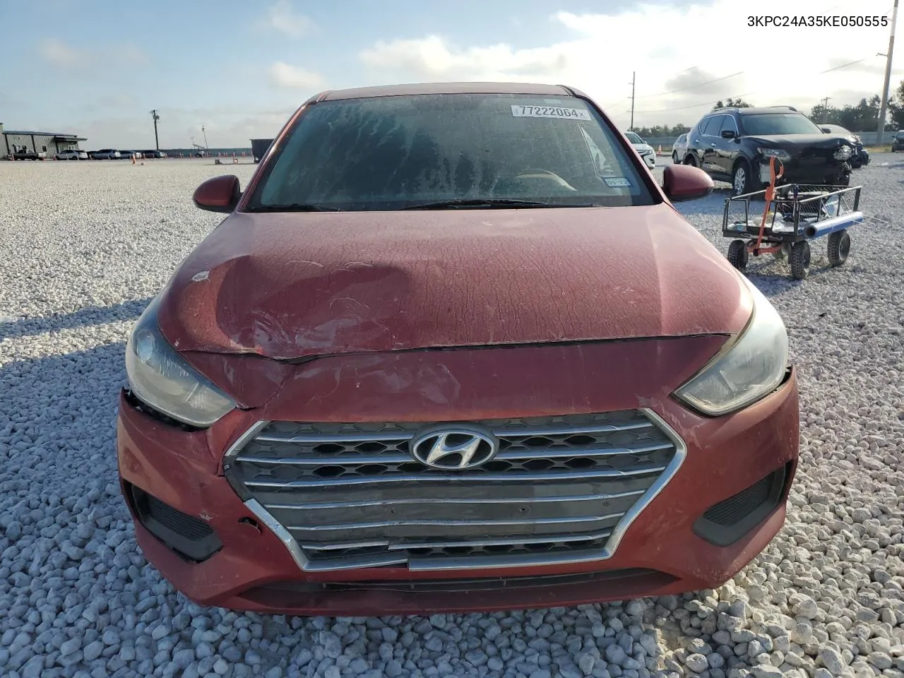 2019 Hyundai Accent Se VIN: 3KPC24A35KE050555 Lot: 77222064