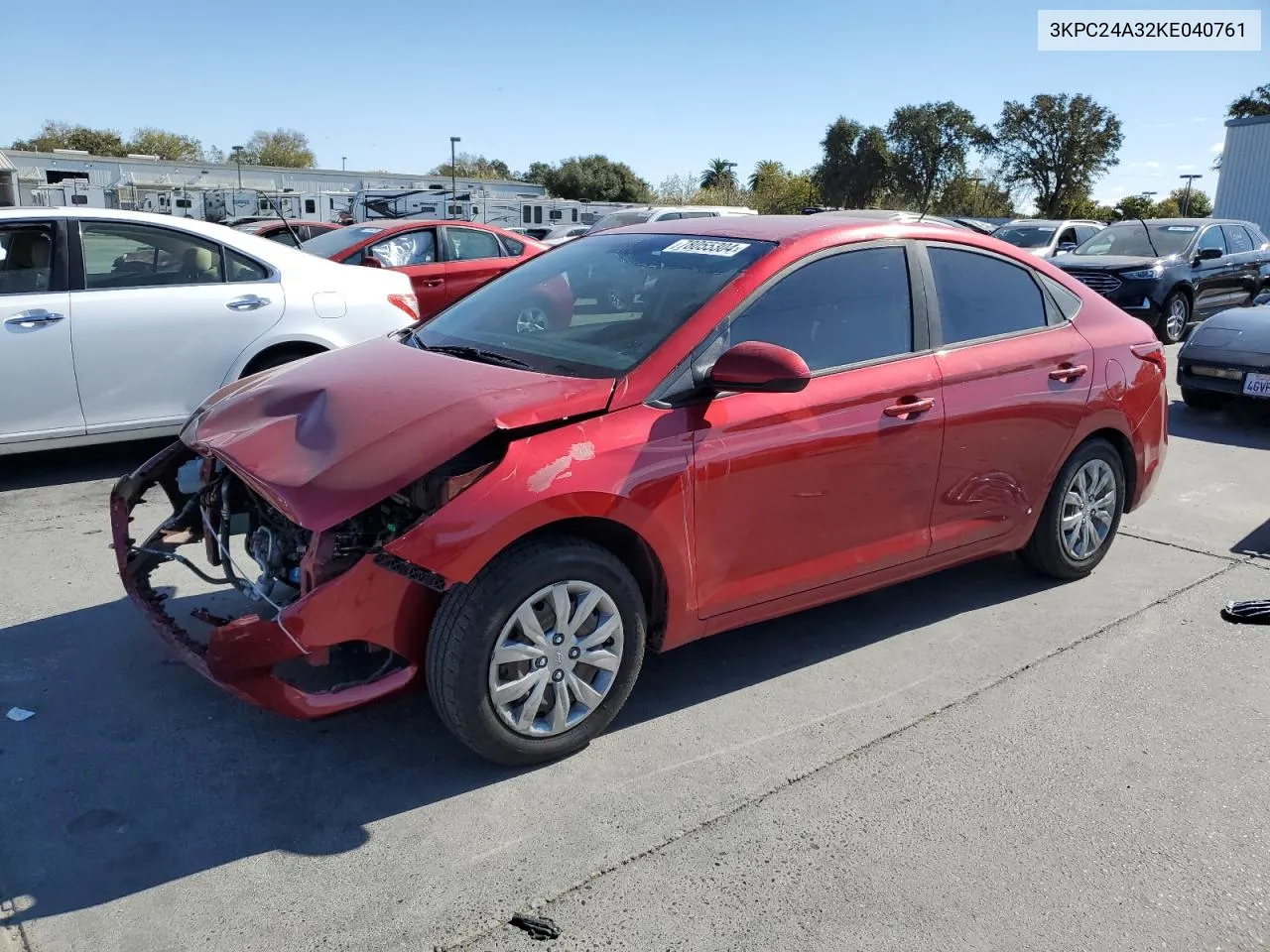 2019 Hyundai Accent Se VIN: 3KPC24A32KE040761 Lot: 78055304