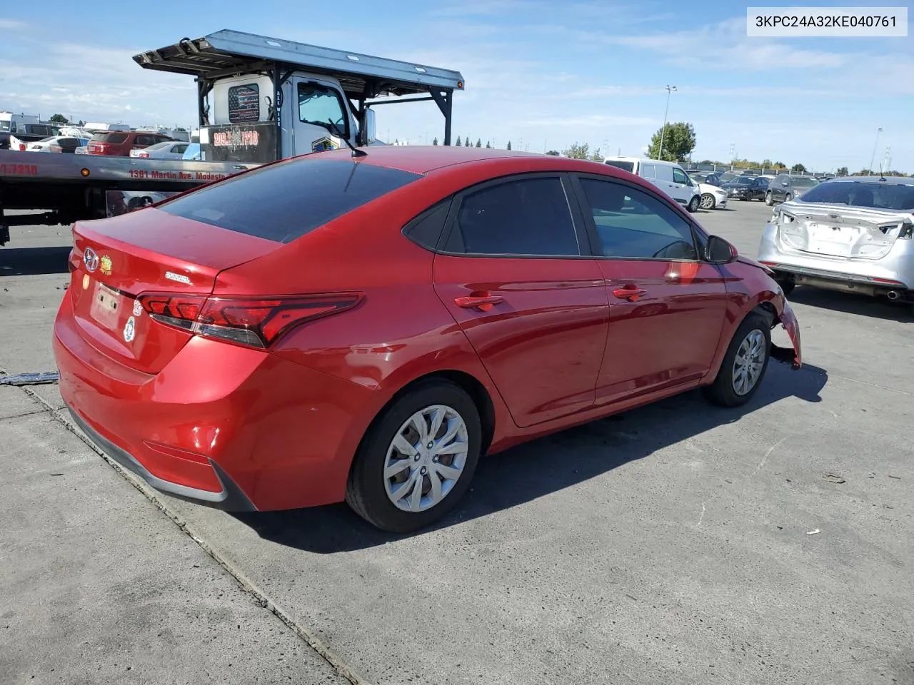 2019 Hyundai Accent Se VIN: 3KPC24A32KE040761 Lot: 78055304