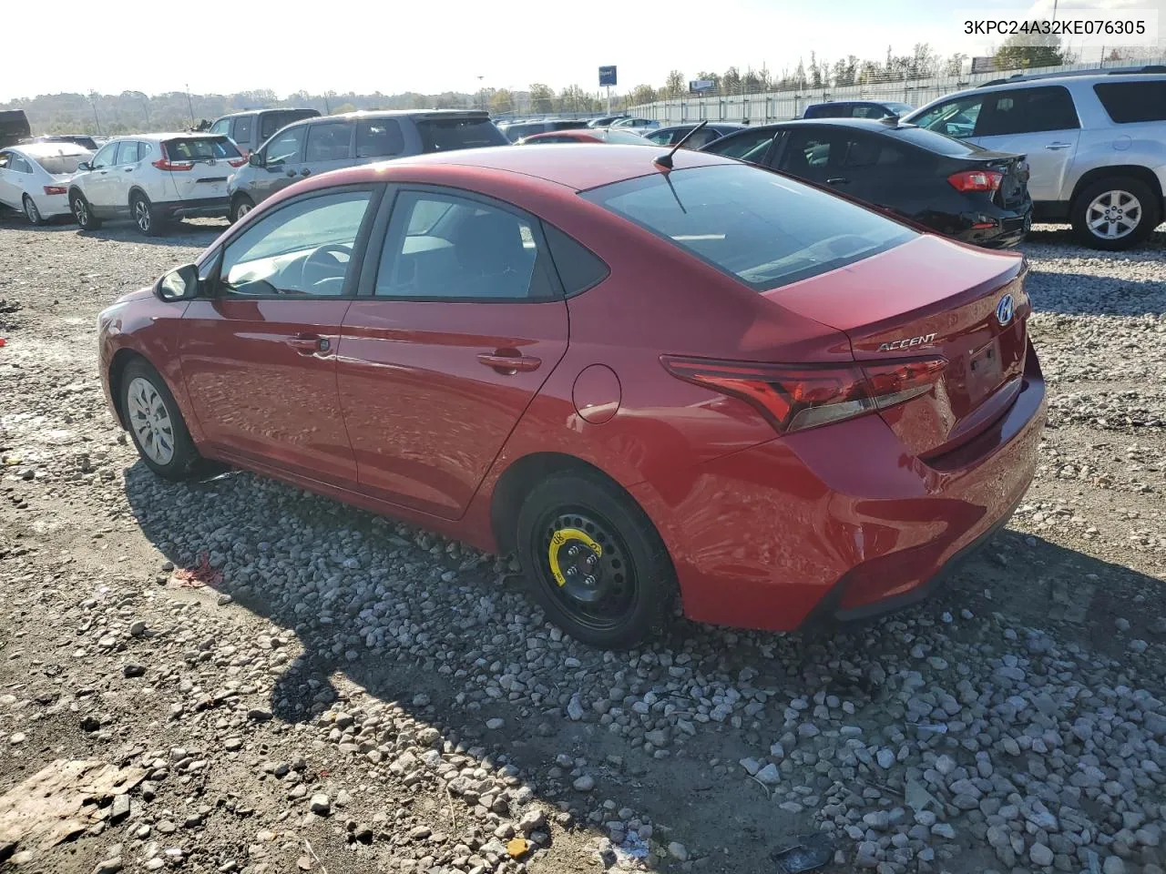 2019 Hyundai Accent Se VIN: 3KPC24A32KE076305 Lot: 78804204