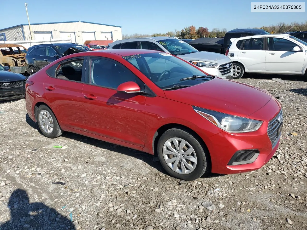 2019 Hyundai Accent Se VIN: 3KPC24A32KE076305 Lot: 78804204