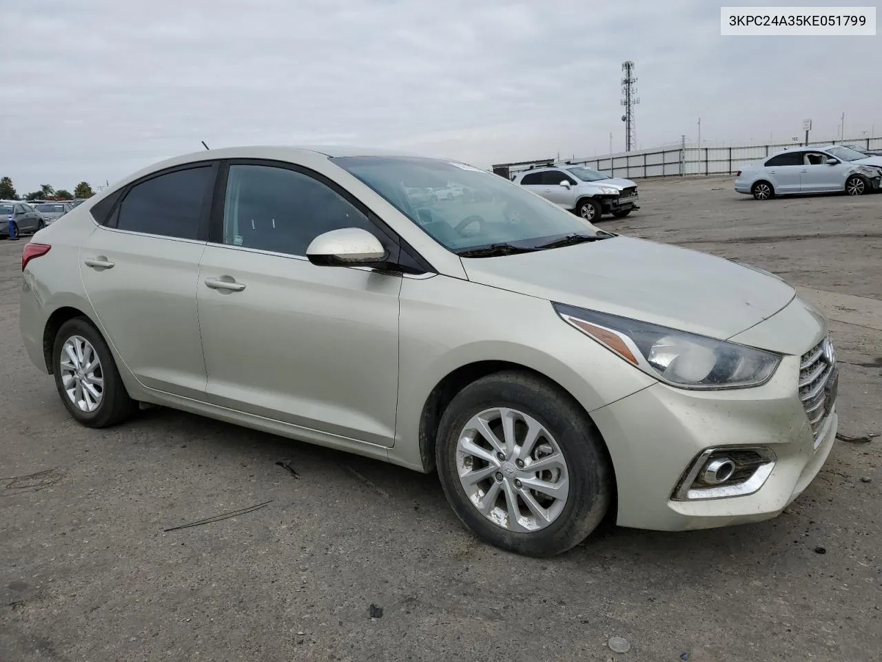 2019 Hyundai Accent Se VIN: 3KPC24A35KE051799 Lot: 80616174