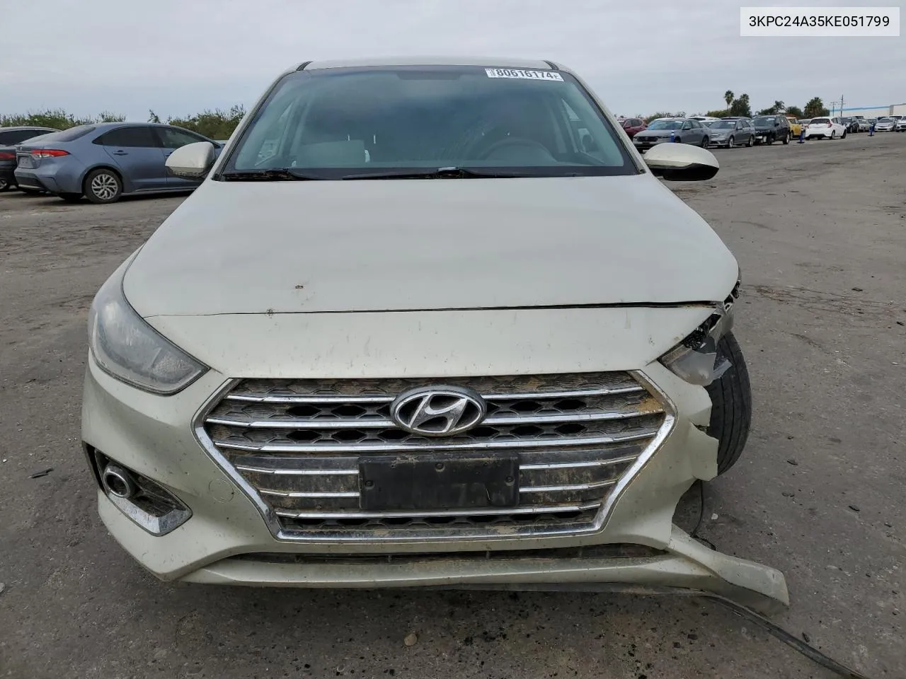 2019 Hyundai Accent Se VIN: 3KPC24A35KE051799 Lot: 80616174