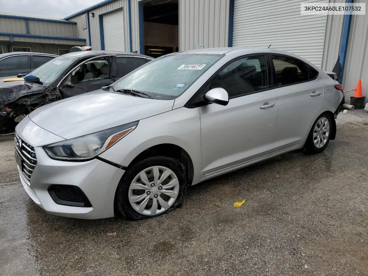 2020 Hyundai Accent Se VIN: 3KPC24A60LE107532 Lot: 41202264