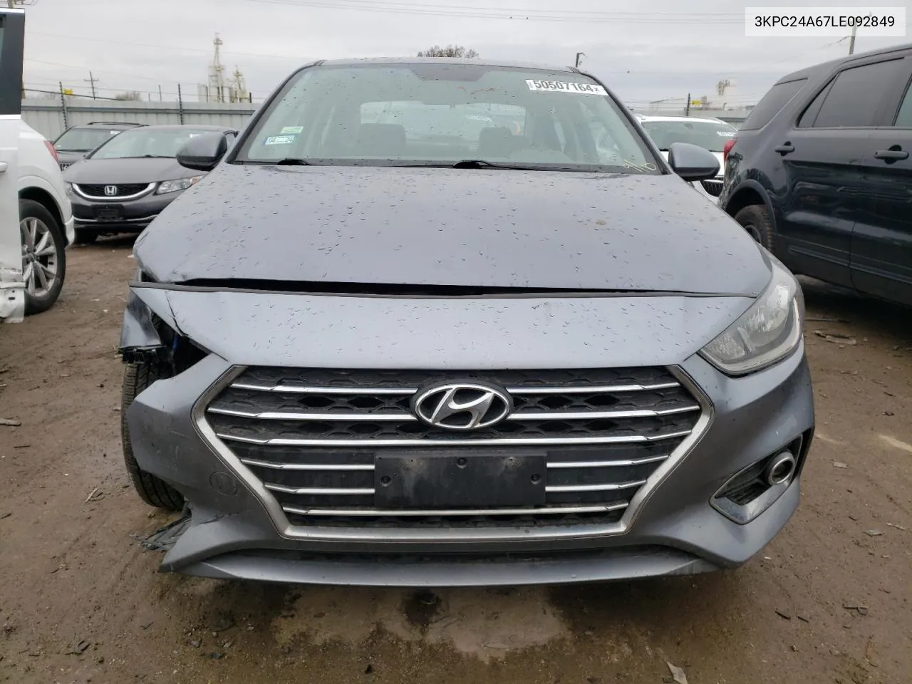 2020 Hyundai Accent Se VIN: 3KPC24A67LE092849 Lot: 50507164