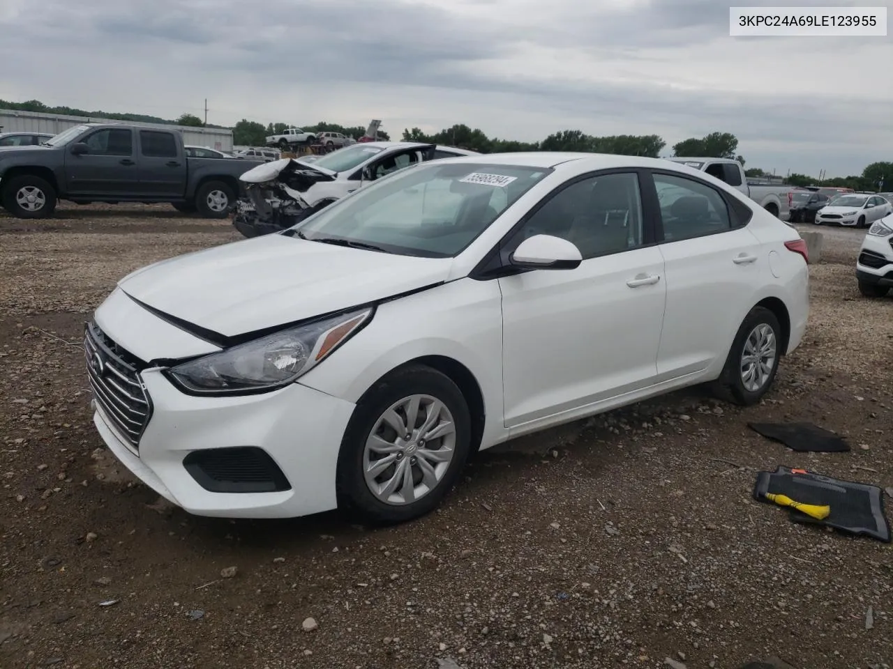 2020 Hyundai Accent Se VIN: 3KPC24A69LE123955 Lot: 55968294