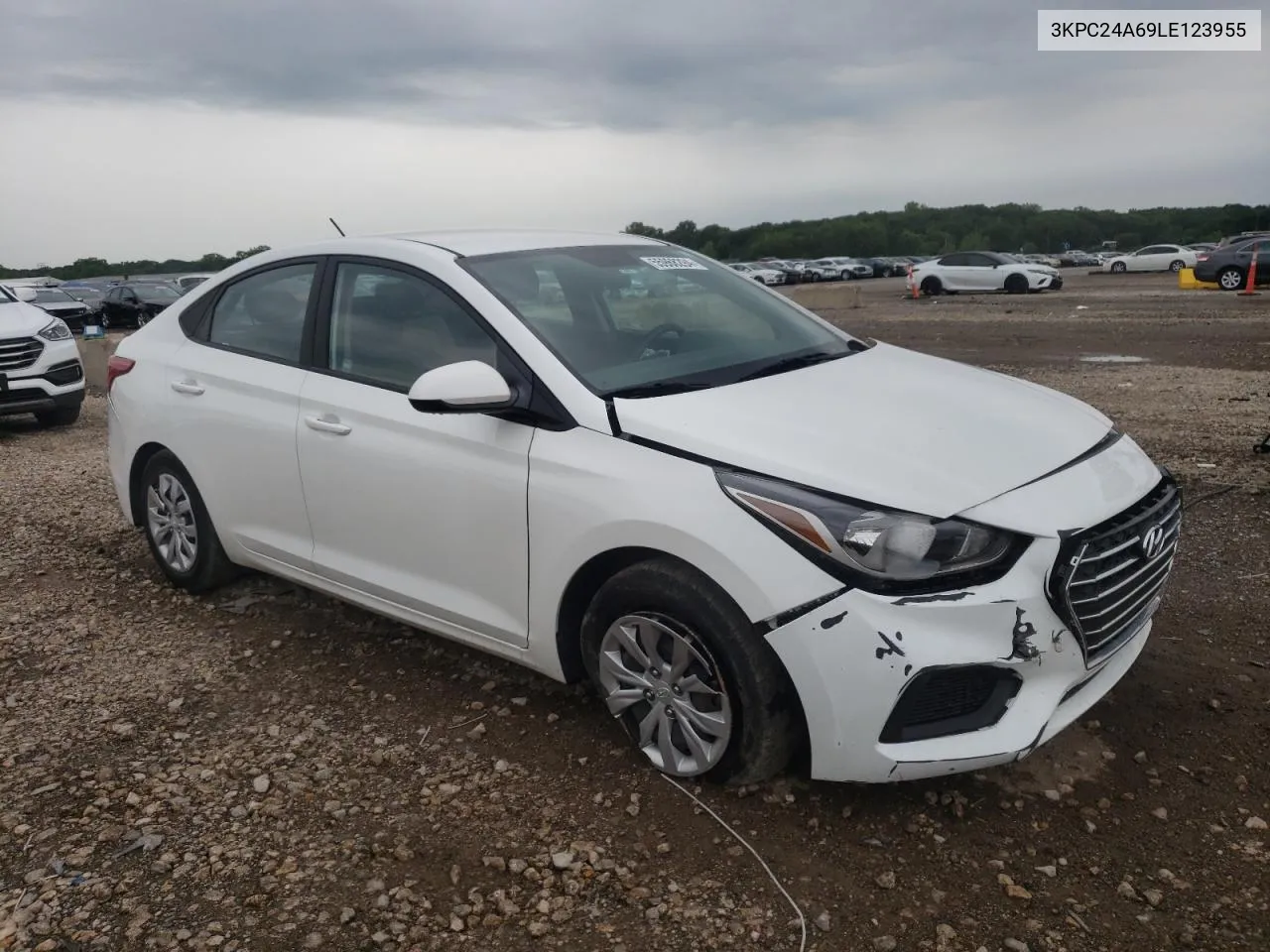 2020 Hyundai Accent Se VIN: 3KPC24A69LE123955 Lot: 55968294