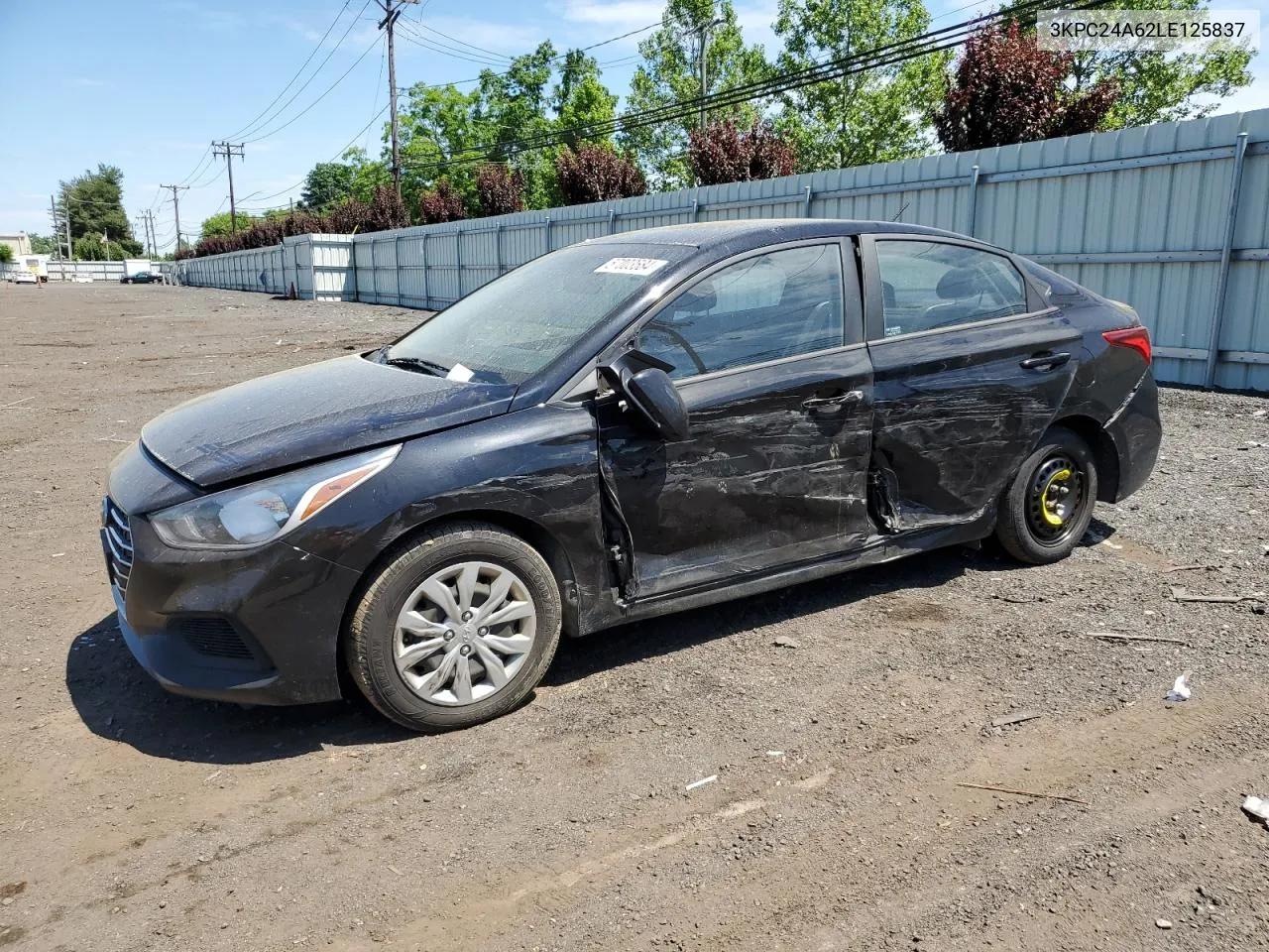 2020 Hyundai Accent Se VIN: 3KPC24A62LE125837 Lot: 57003584