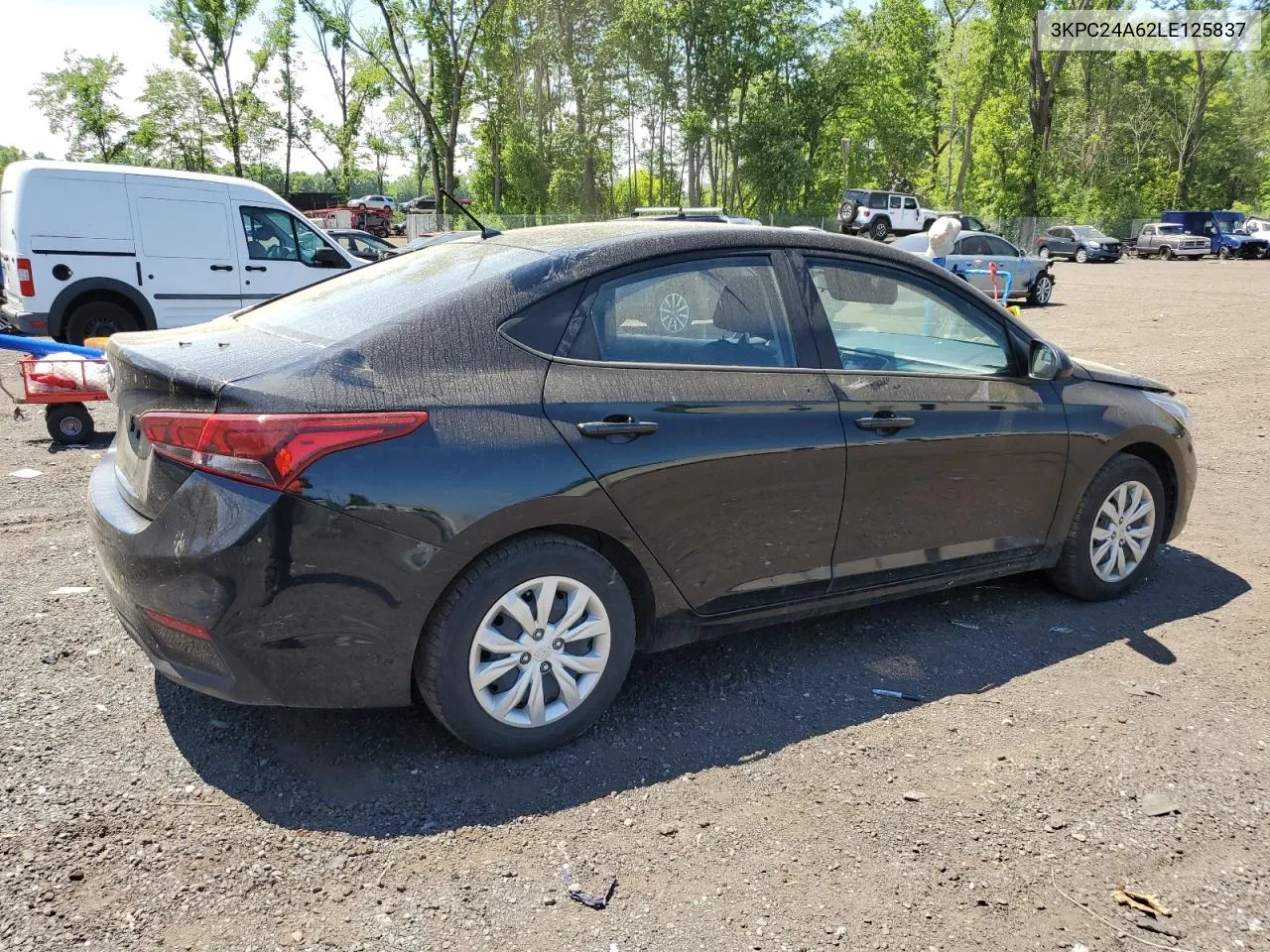 2020 Hyundai Accent Se VIN: 3KPC24A62LE125837 Lot: 57003584