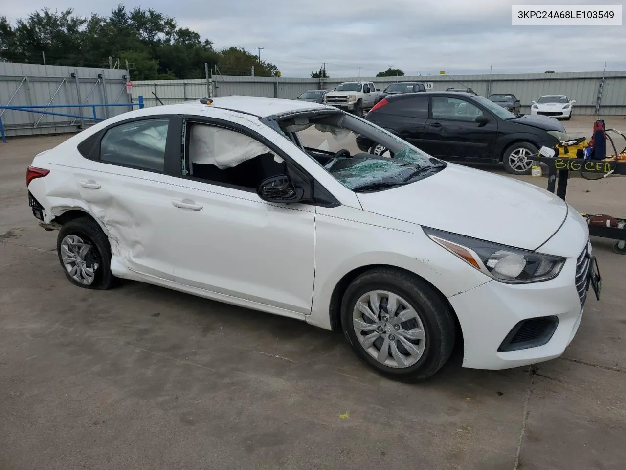 2020 Hyundai Accent Se VIN: 3KPC24A68LE103549 Lot: 58246124