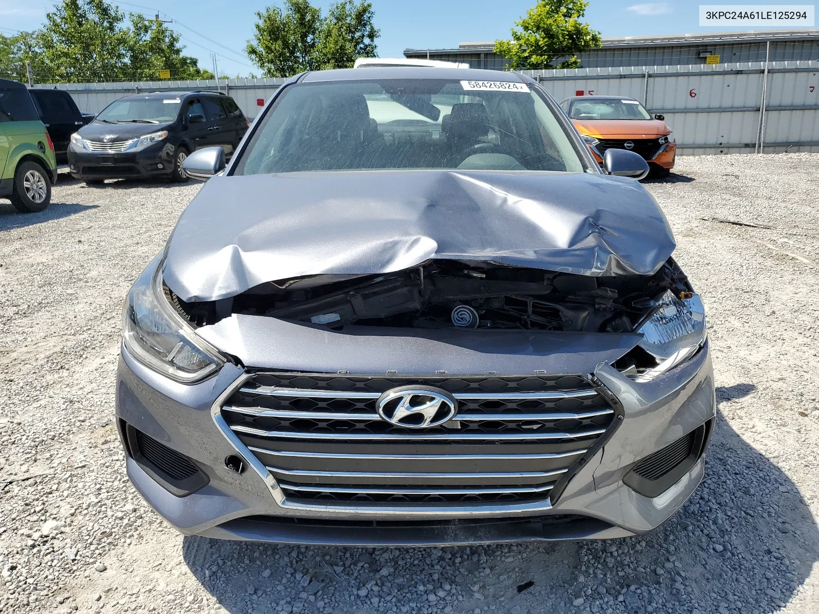 2020 Hyundai Accent Se VIN: 3KPC24A61LE125294 Lot: 58426824