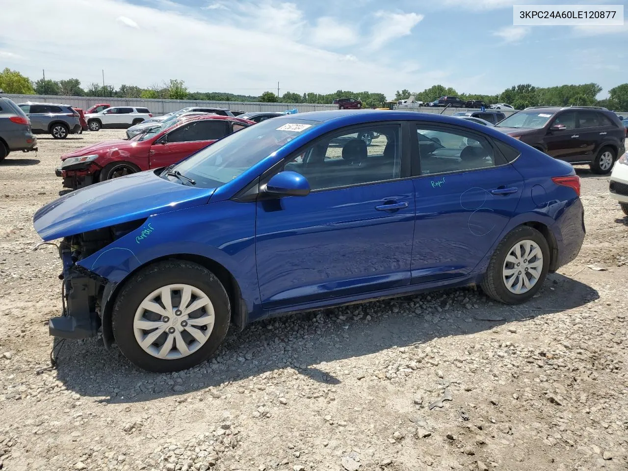 2020 Hyundai Accent Se VIN: 3KPC24A60LE120877 Lot: 61507334