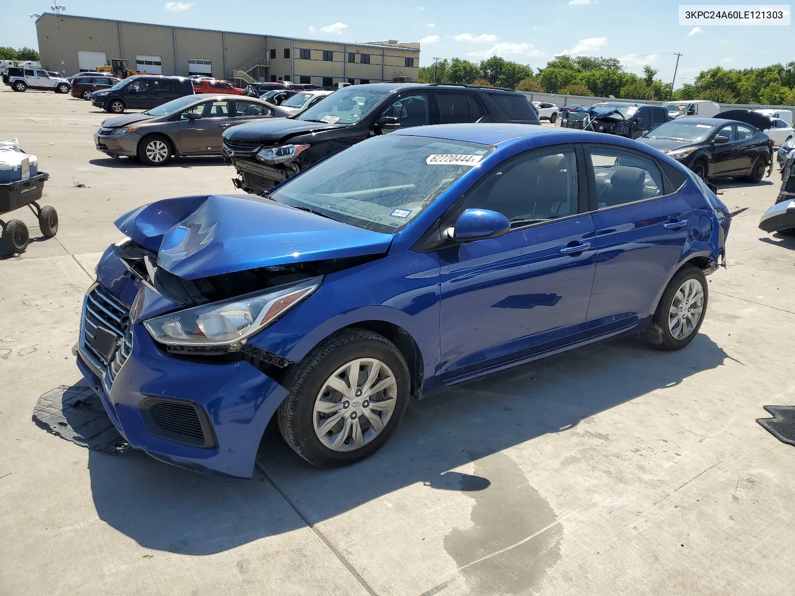 2020 Hyundai Accent Se VIN: 3KPC24A60LE121303 Lot: 62220444