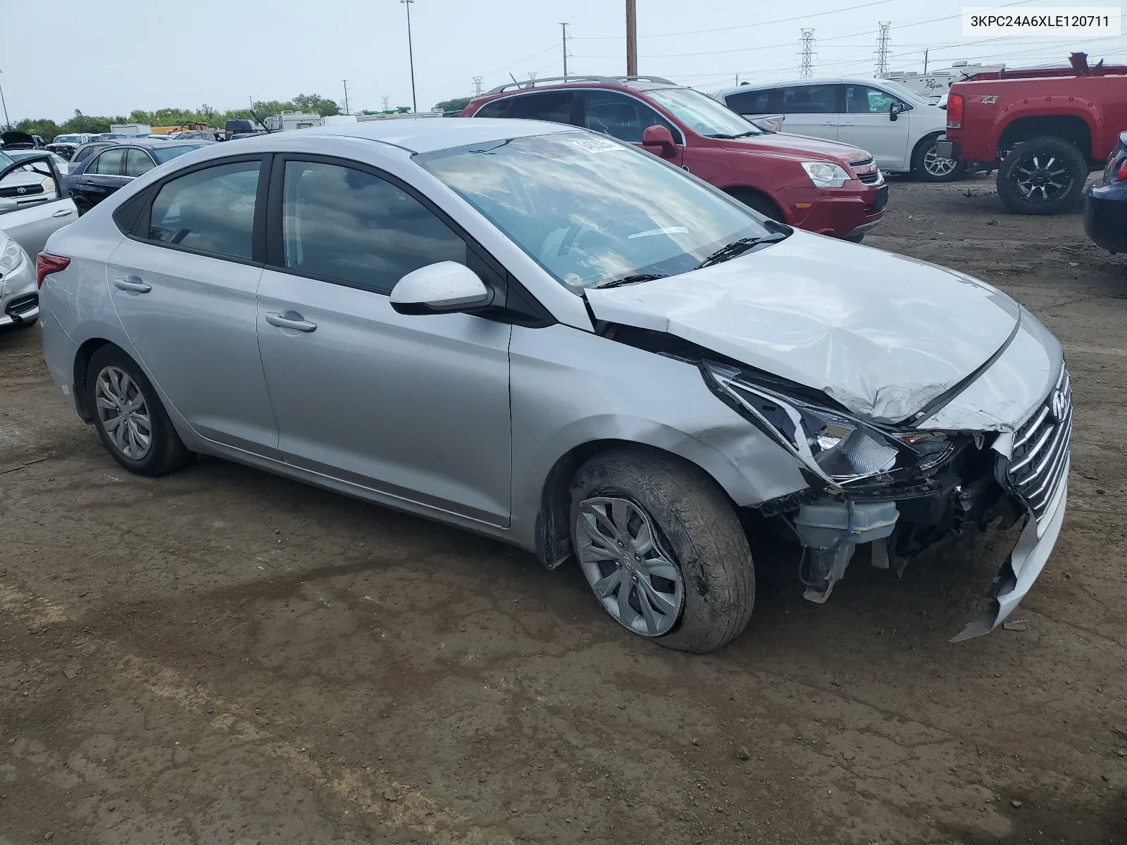 2020 Hyundai Accent Se VIN: 3KPC24A6XLE120711 Lot: 64986574