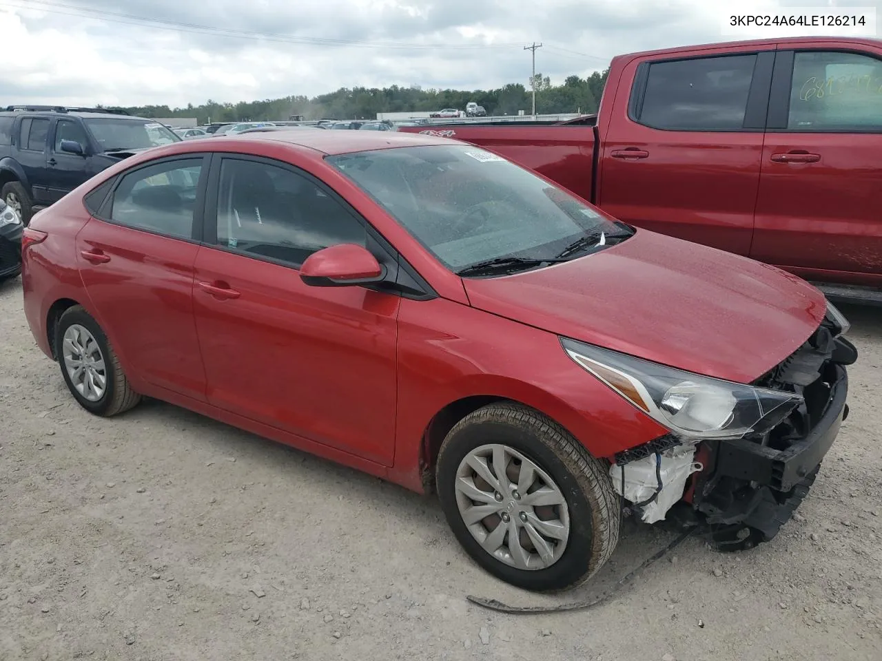 2020 Hyundai Accent Se VIN: 3KPC24A64LE126214 Lot: 68974254