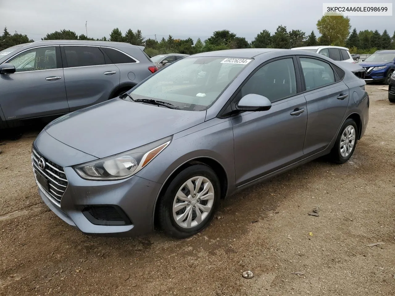 2020 Hyundai Accent Se VIN: 3KPC24A60LE098699 Lot: 69226234