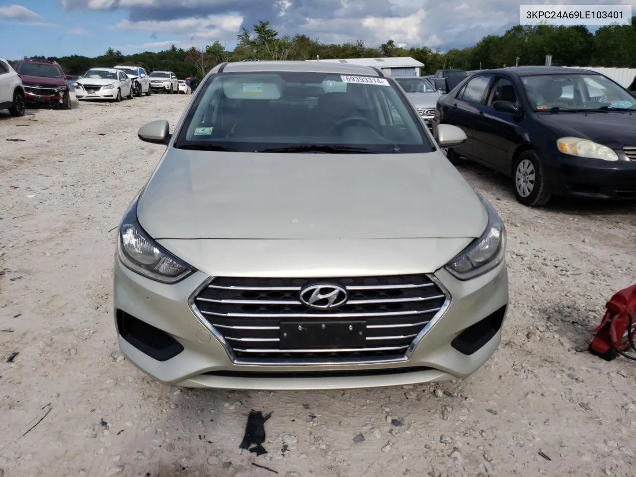 2020 Hyundai Accent Se VIN: 3KPC24A69LE103401 Lot: 69393314