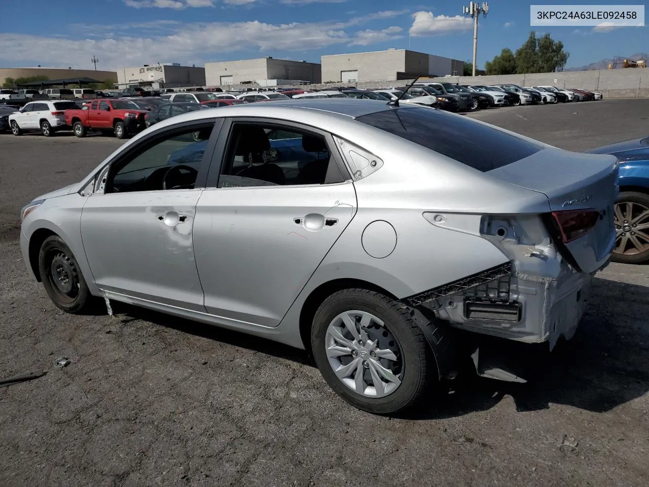 2020 Hyundai Accent Se VIN: 3KPC24A63LE092458 Lot: 69656074