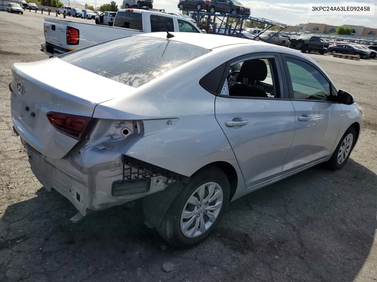 2020 Hyundai Accent Se VIN: 3KPC24A63LE092458 Lot: 69656074