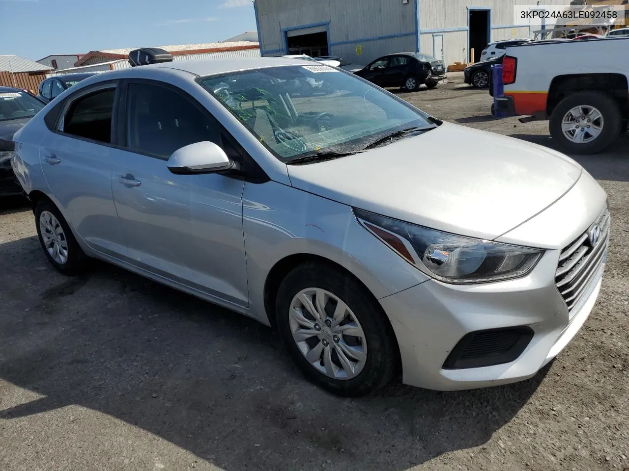 2020 Hyundai Accent Se VIN: 3KPC24A63LE092458 Lot: 69656074