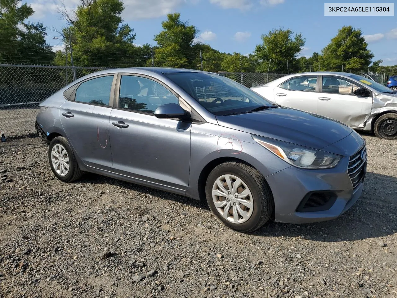 2020 Hyundai Accent Se VIN: 3KPC24A65LE115304 Lot: 69660774