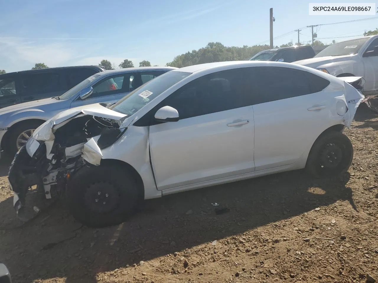 2020 Hyundai Accent Se VIN: 3KPC24A69LE098667 Lot: 70275104