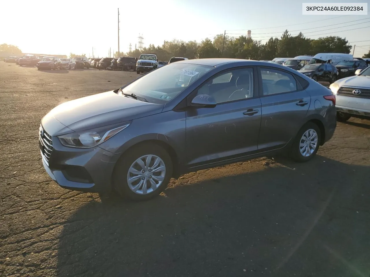 2020 Hyundai Accent Se VIN: 3KPC24A60LE092384 Lot: 71611564