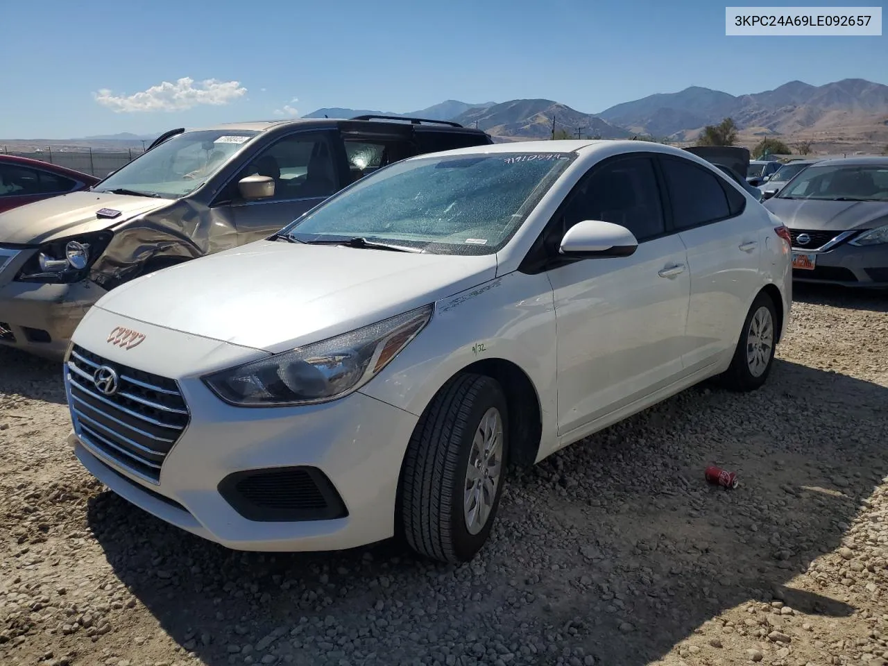 2020 Hyundai Accent Se VIN: 3KPC24A69LE092657 Lot: 71910544