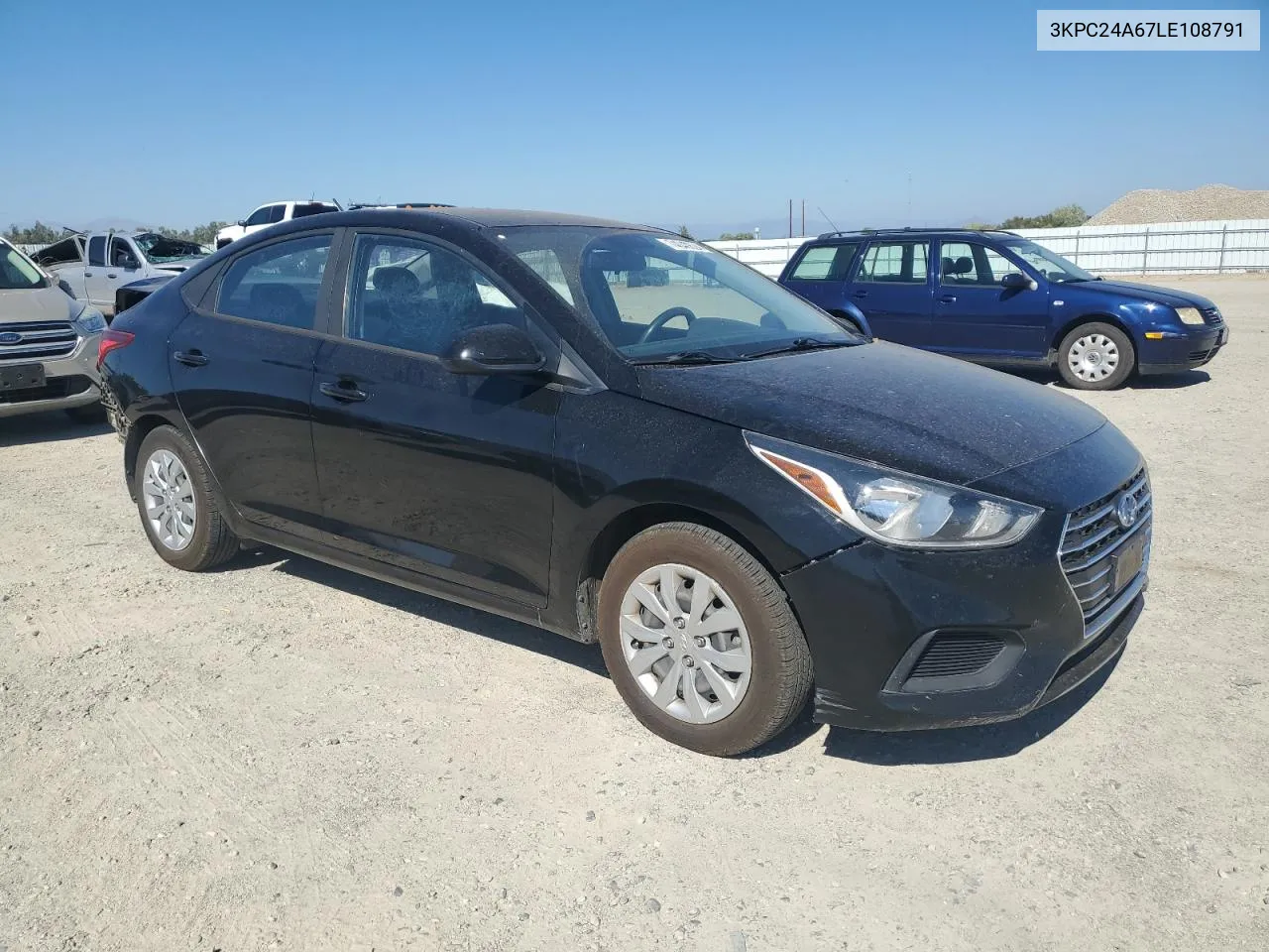 2020 Hyundai Accent Se VIN: 3KPC24A67LE108791 Lot: 74040624