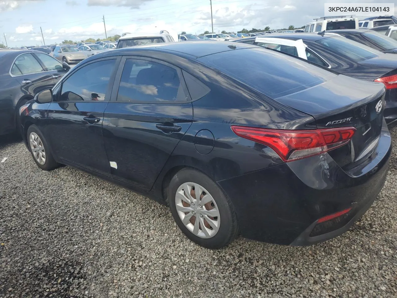 2020 Hyundai Accent Se VIN: 3KPC24A67LE104143 Lot: 74638724