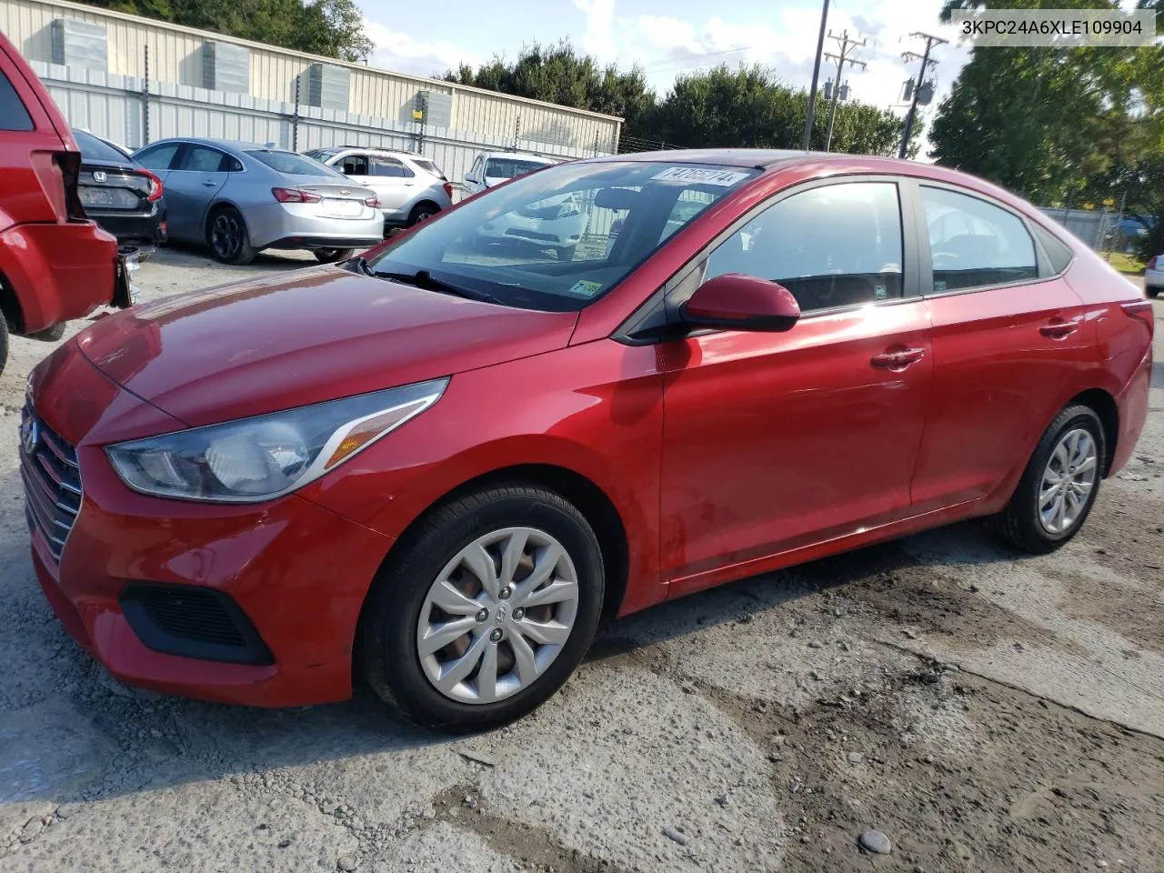 2020 Hyundai Accent Se VIN: 3KPC24A6XLE109904 Lot: 74765274