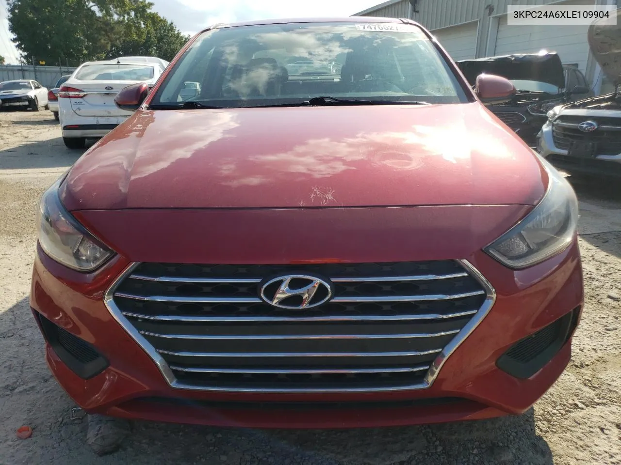 2020 Hyundai Accent Se VIN: 3KPC24A6XLE109904 Lot: 74765274