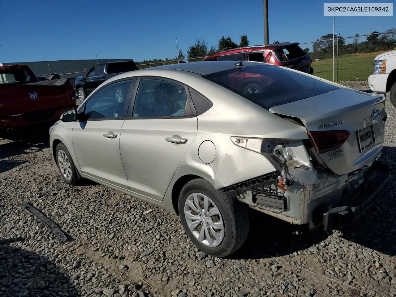 2020 Hyundai Accent Se VIN: 3KPC24A63LE109842 Lot: 75532684