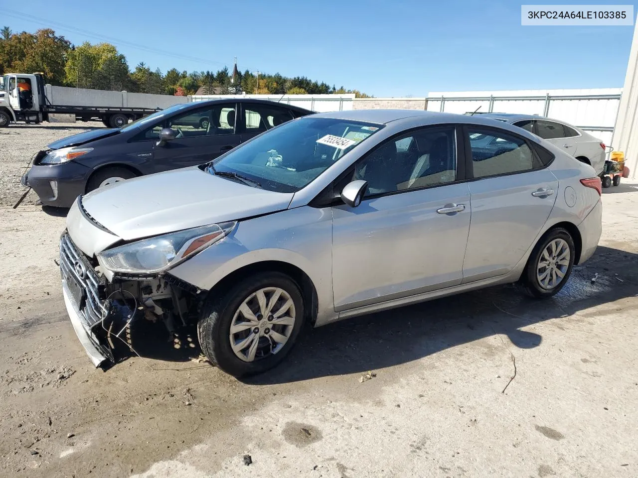 2020 Hyundai Accent Se VIN: 3KPC24A64LE103385 Lot: 75533454