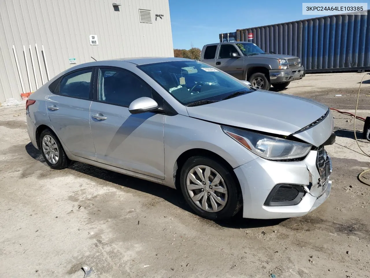 2020 Hyundai Accent Se VIN: 3KPC24A64LE103385 Lot: 75533454