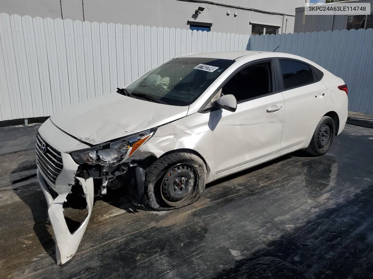 2020 Hyundai Accent Se VIN: 3KPC24A63LE114748 Lot: 77142204