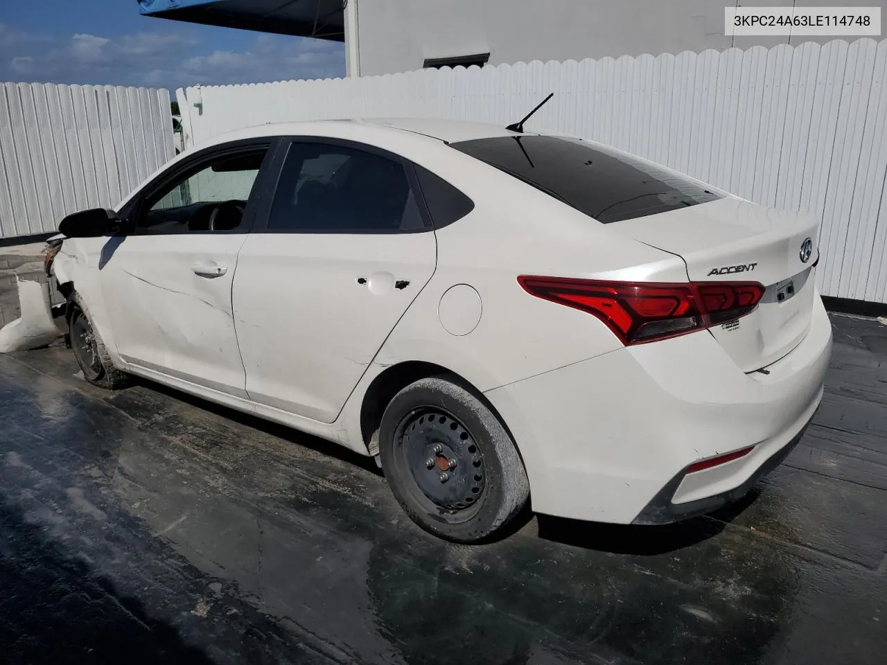 2020 Hyundai Accent Se VIN: 3KPC24A63LE114748 Lot: 77142204