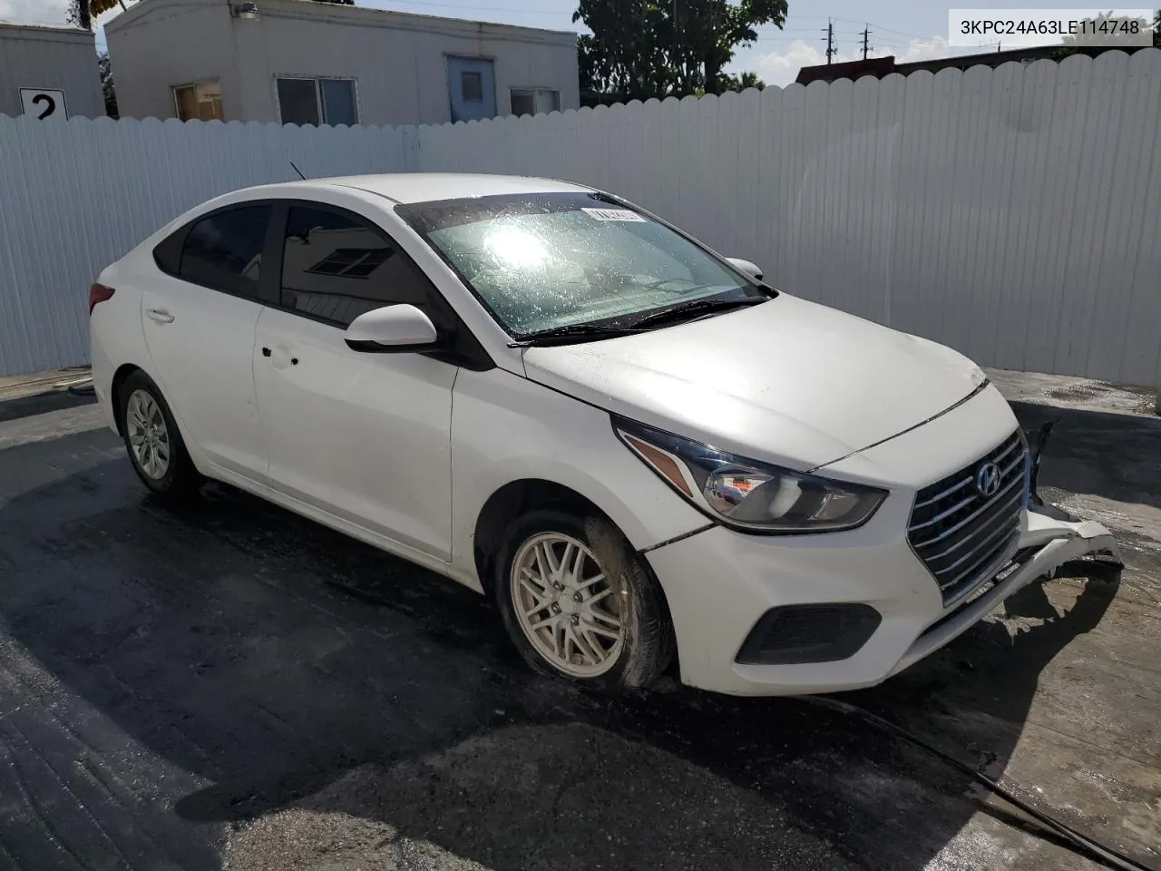 2020 Hyundai Accent Se VIN: 3KPC24A63LE114748 Lot: 77142204